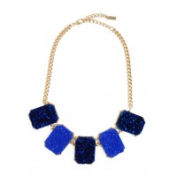 Cobalt Geo Druzy Statement Necklace